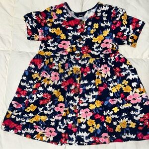 Joules boutique floral knit dress with front button detail sz 3T EUC smoke free